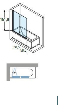 Душевая шторка на ванну Novellini Young Y21BSV120D-1K 120х150 стекло прозрачное профиль хром ориентация универсальная - фото 3
