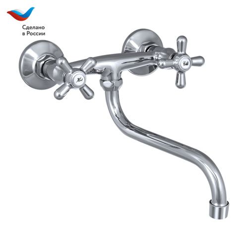 Смеситель для кухни Славен Прораб СЛ-ДВ-О24 на мойку хром