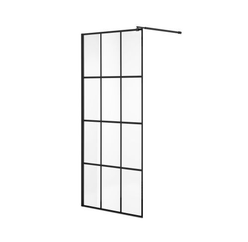 Душевая перегородка Niagara Nova NG-685-90BLACK 90х195 стекло с рисунком профиль черный