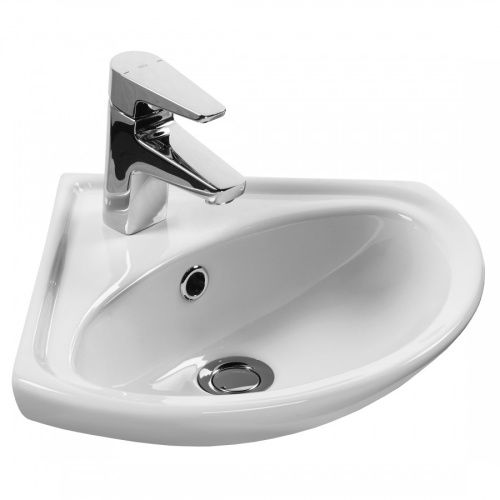Раковина из сантехнического фарфора Santek Ирис 1WH110514 40х40 подвесная цвет белый 1 отверстие под смеситель