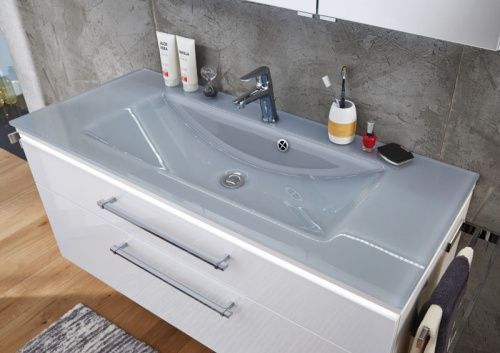 Раковина стеклянная Puris Ice Line SWG512083 120х50 накладная цвет серый 1 отверстие под смеситель