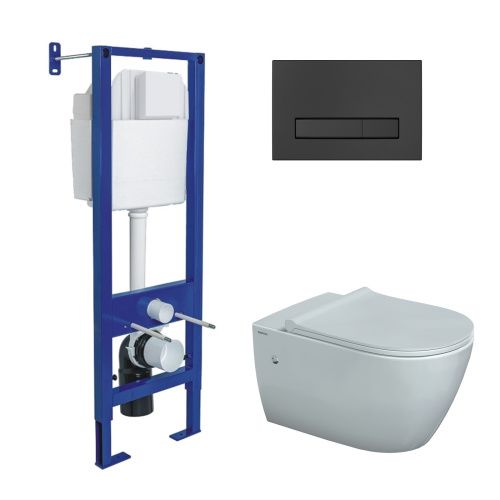 Комплект унитаз с инталляцией и клавишей смыва Berges АТОМ Line 043351
