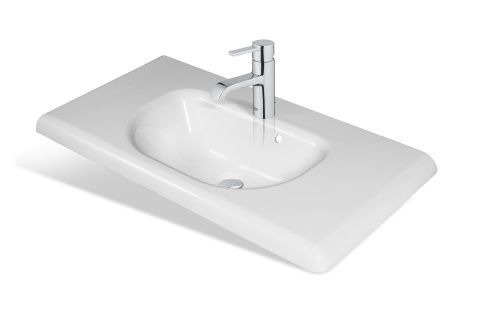 Раковина из искусственного камня Эстет Оливия ФР-00014959 90х50 накладная цвет белый 1 отверстие под смеситель