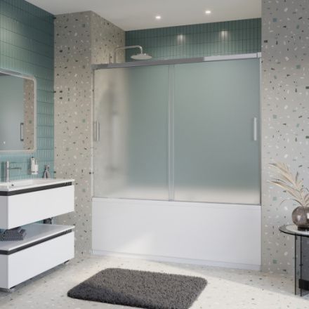 Душевая шторка на ванну Cezares TANDEM-SOFT TANDEM-SOFT-VF-2-180/145-P-Cr 180х145 стекло рифленое профиль хром ориентация универсальная