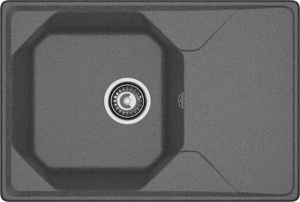 Кухонная мойка Granfest Unique U-740L графит 75х50 цвет серый поверхность матовая