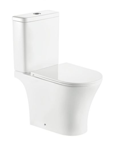 Унитаз напольный с бачком SantiLine SL-5010 цвет белый с сиденьем микролифт безободковый смыв воронка-водоворот