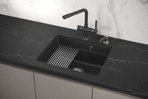 Кухонная мойка Granula Kitchen Space 5501U, ЧЁРНЫЙ 55х45 цвет черный поверхность матовая