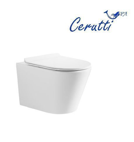 Унитаз подвесной Cerutti SPA CT10833 белый с сиденьем микролифт безободковый смыв торнадо - фото 3