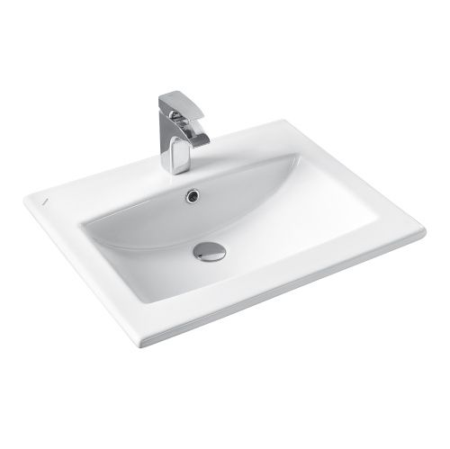 Раковина из сантехнического фарфора Santek Элина WH501606 60х50 накладная цвет белый