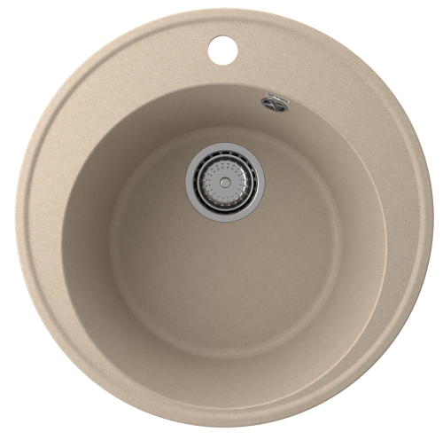 Кухонная мойка Ulgran Quartz Nora 485-03 50х50 цвет бежевый поверхность матовая