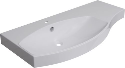 Раковина из искусственного камня Aquanet Опера НФ-00007621 110х50 полувстраиваемая цвет белый 1 отверстие под смеситель
