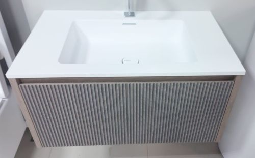 Раковина из искусственного камня S-Stone Salini Onda Plus 1402203MN 200х60 подвесная цвет белый без отверстий под смеситель