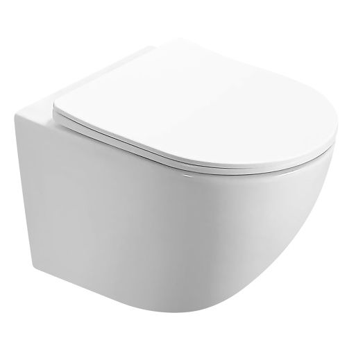 Унитаз подвесной Azario AZ-0093UQ3 белый с сиденьем микролифт безободковый смыв торнадо