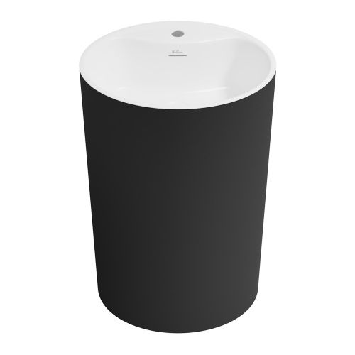 Раковина акриловая Wellsee Coquillage 232803000 50х40 напольная цвет белый/черный 1 отверстие под смеситель