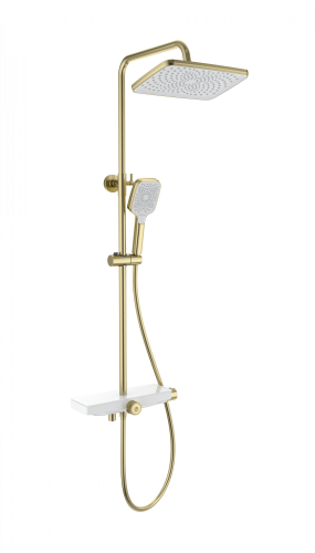 Душевая стойка Wonzon & Woghand WW-B3098-A-BG настенная цвет золото с термостатом