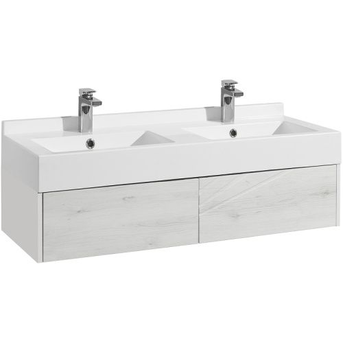 Тумба под раковину Aquaton Сакура 1A219701SKW80 120х50 подвесная цвет серый/белый