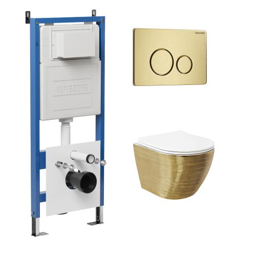 Инсталляция + кнопка смыва + унитаз Grossman Style 97.4455GWS.05.32M