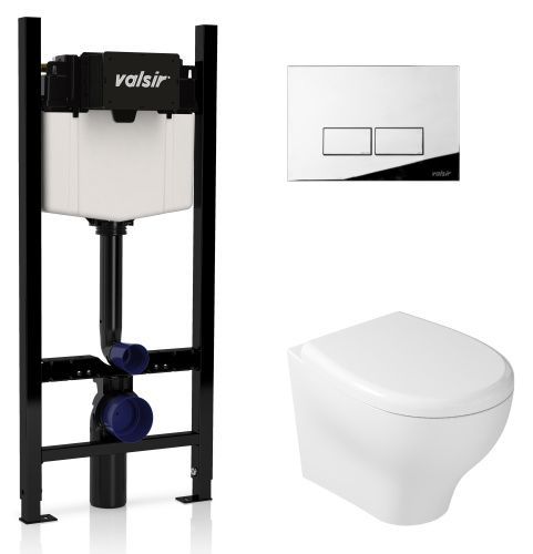 Комплект унитаз с инсталляцией и клавишей смыва Valsir KIT VSCR 7212 Slim P3