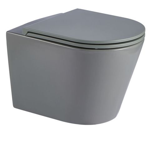 Унитаз подвесной WeltWasser 10000010283 серый с сиденьем микролифт безободковый смыв торнадо