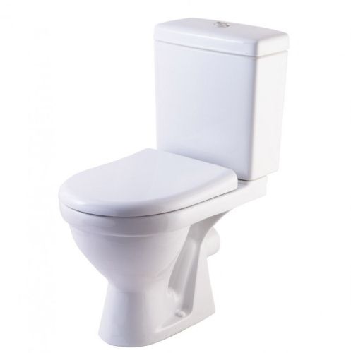 Унитаз-компакт напольный с бачком Rosa Неро Вн УнБ27 белый с сиденьем микролифт каскадный смыв