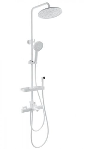 Душевая стойка Wonzon & Woghand Solid WW-C3011-A1-MW настенная цвет белый с термостатом