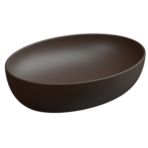 Раковина керамическая GSG Ceramic Design Easy EALAVOV55035 60х40 накладная цвет коричневый без отверстий под смеситель