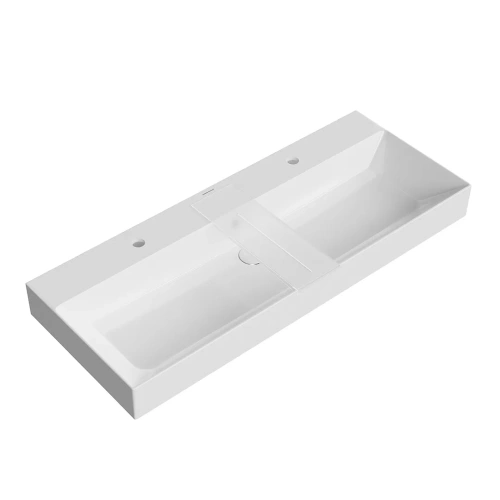 Раковина керамическая Kerama Marazzi GRANDE GR.wb.120.2 120х50 подвесная цвет белый 2 отверстия под смеситель