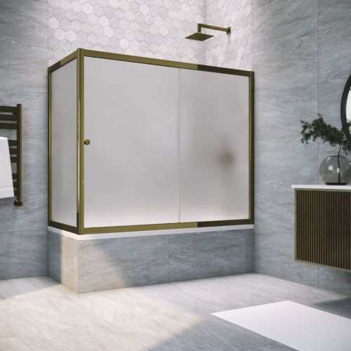 Душевая шторка на ванну Vegas-Glass ZV+ZVF TUR+NOVO ZV+ZVF TUR NOVO 190*90 05 10 190х140 стекло матовое профиль бронза ориентация универсальная