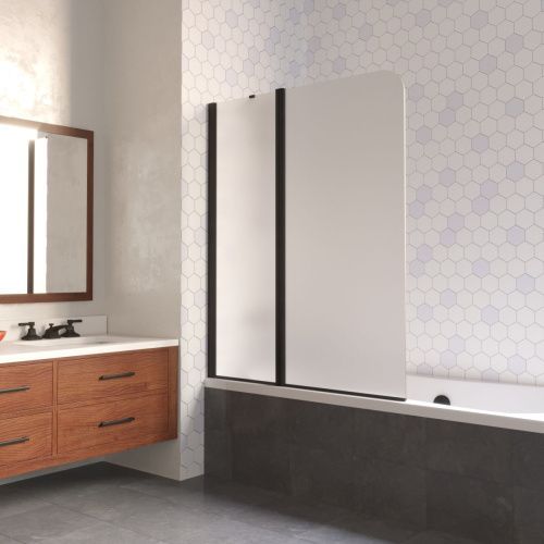 Душевая шторка на ванну Vegas-Glass E2V LUX ST E2V LUX ST 115 02М 10 L 115х150 стекло матовое профиль черный ориентация левая