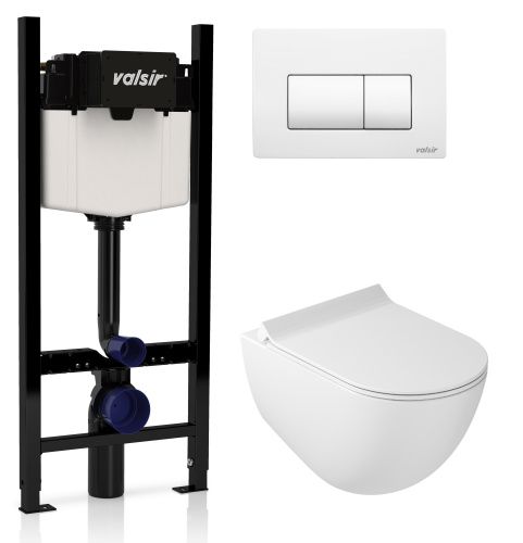 Комплект унитаз с инсталляцией и клавишей смыва Valsir KIT VSWM 7317 Slim P1