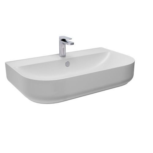 Раковина керамическая Hidra Gio G17E/026 80х50 подвесная цвет черный 1 отверстие под смеситель