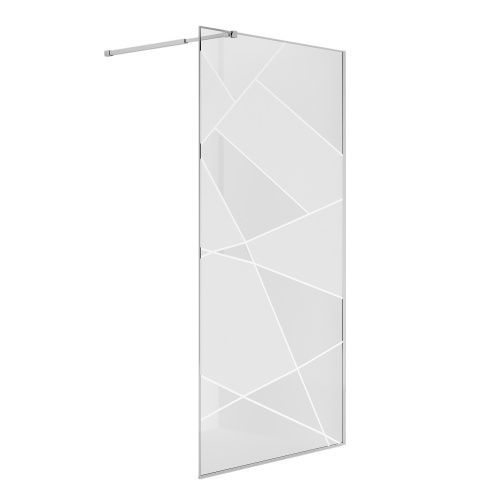 Душевая перегородка Niagara Nova NG-660-90 90х195 стекло с рисунком профиль хром