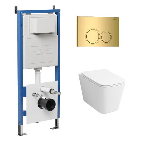 Инсталляция + кнопка смыва + унитаз Grossman Galaxy 97.4441S.01.300