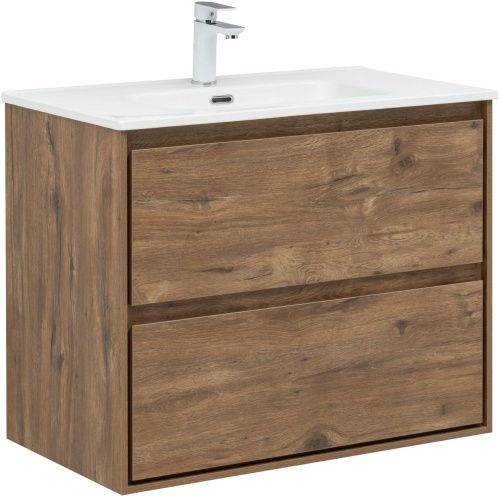 Тумба под раковину Aquanet Милан 00336379 80х50 подвесная цвет коричневый