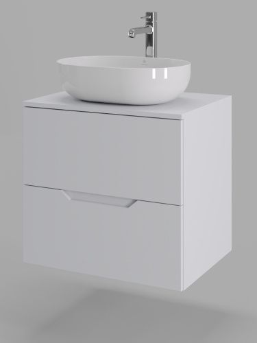 Тумба с раковиной Orange Line Li-60TuwMDF+B05-480W 60х50 подвесная цвет белый