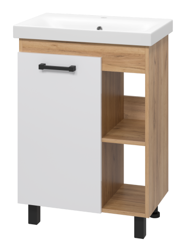 Тумба под раковину Misty Крафт П-Кра-07060-011 60х40 напольная цвет белый/коричневый