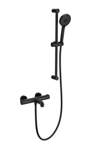 Душевой гарнитур Wonzon & Woghand  WW-C2006-A-MB настенный черный с термостатом