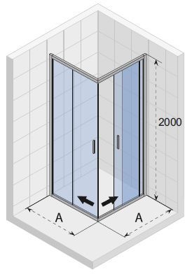 Душевой уголок Riho HAMAR 2.0 G007004120 80х80 стекло прозрачное профиль хром без поддона - фото 2
