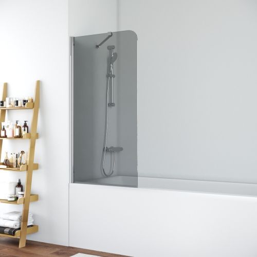 Душевая шторка на ванну Vegas-Glass EV+EV NOVO ST EV ST 76 08 07 75х140 стекло тонированное профиль хром ориентация универсальная