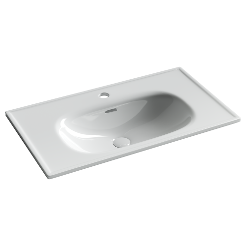 Раковина из сантехнического фарфора Ceramica Nova SABO CN13002 80х50 накладная цвет белый 1 отверстие под смеситель