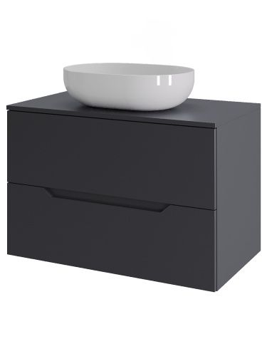 Тумба с раковиной Orange Line Li-70TugMDF+B05-480W 70х50 подвесная цвет серый