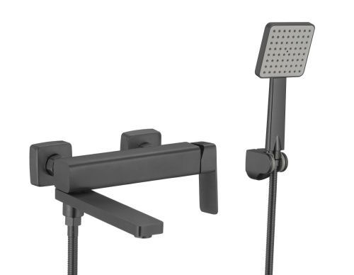 Смеситель для ванны и душа Fmark FS8724-22Q настенный графит