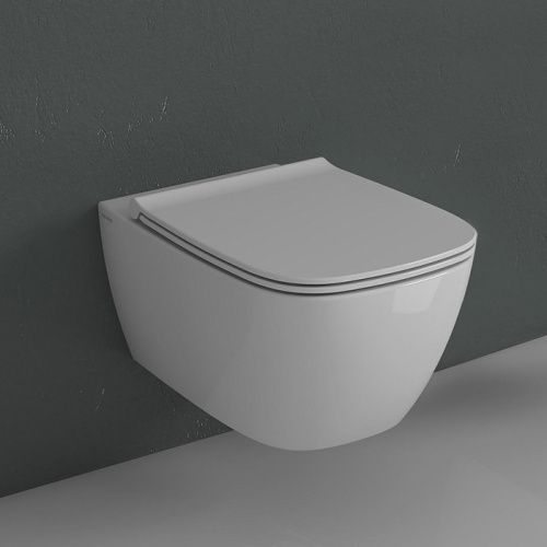 Чаша унитаза подвесная Globo Genesis GNS02.BI цвет белый без сиденья безободковая душевой смыв