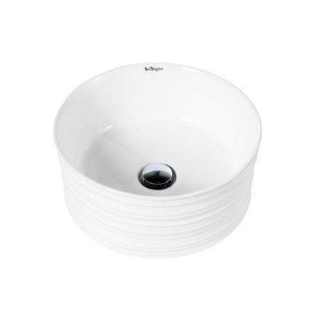 Раковина из сантехнического фаянса BelBagno BB1420 40х40 накладная цвет белый без отверстий под смеситель