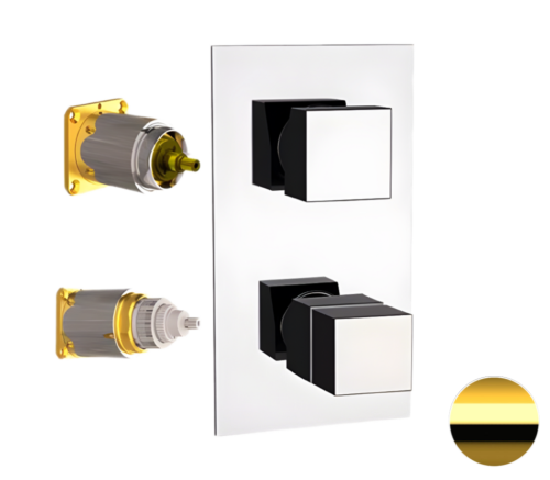 Смеситель для душа Remer Q-Elegance QT92KBDO встраиваемый в стену золото с термостатом