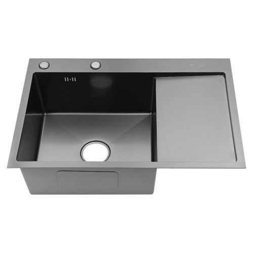 Кухонная мойка Fmark FSC6550Q-L 65х50 цвет серый поверхность матовая