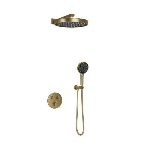 Душевая система Sancos Space SC3006BG встраиваемая в стену цвет золото с термостатом
