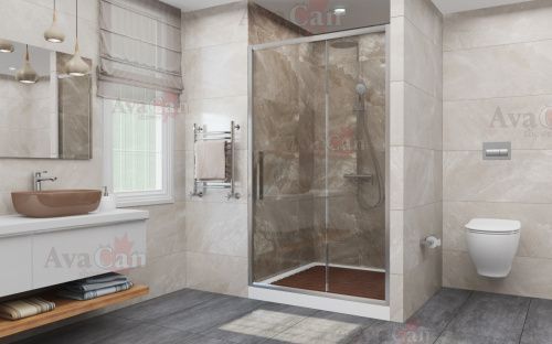 Душевая дверь AvaCan FC140 160х195 стекло прозрачное профиль черный