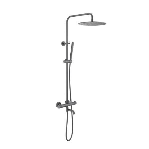 Душевая стойка Timo Saona SX-2380/18 настенная цвет серый с термостатом