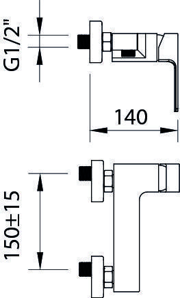 Смеситель Clever Saona Slim 60127 настенный хром - фото 2